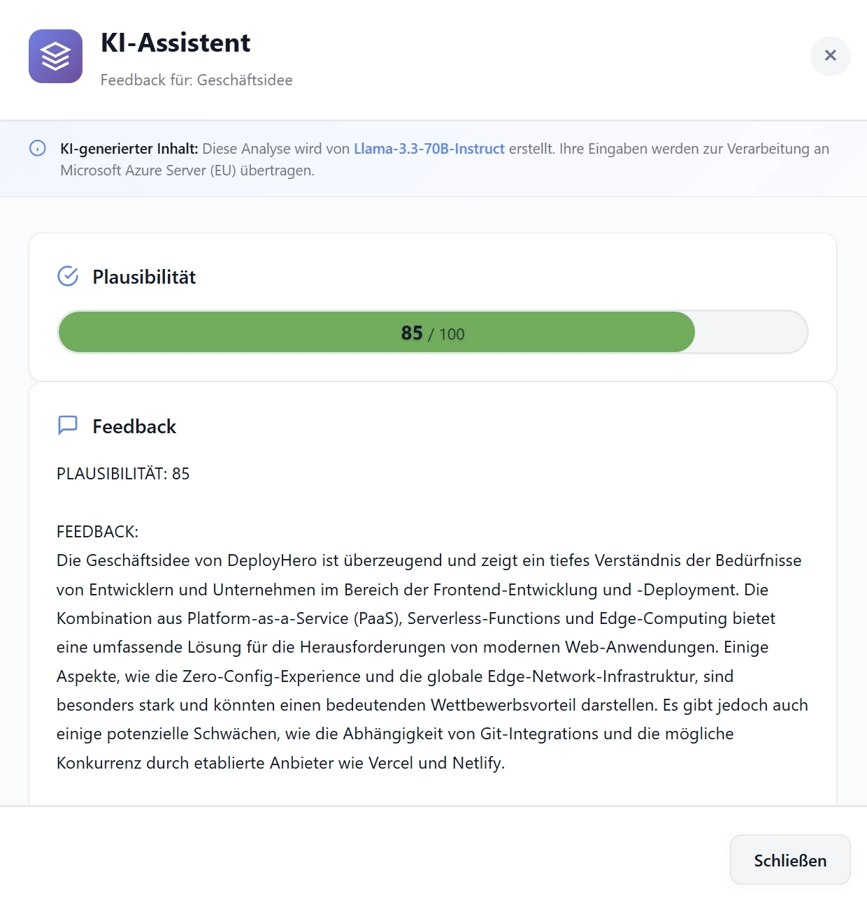 canvoro KI-Assistent in Aktion